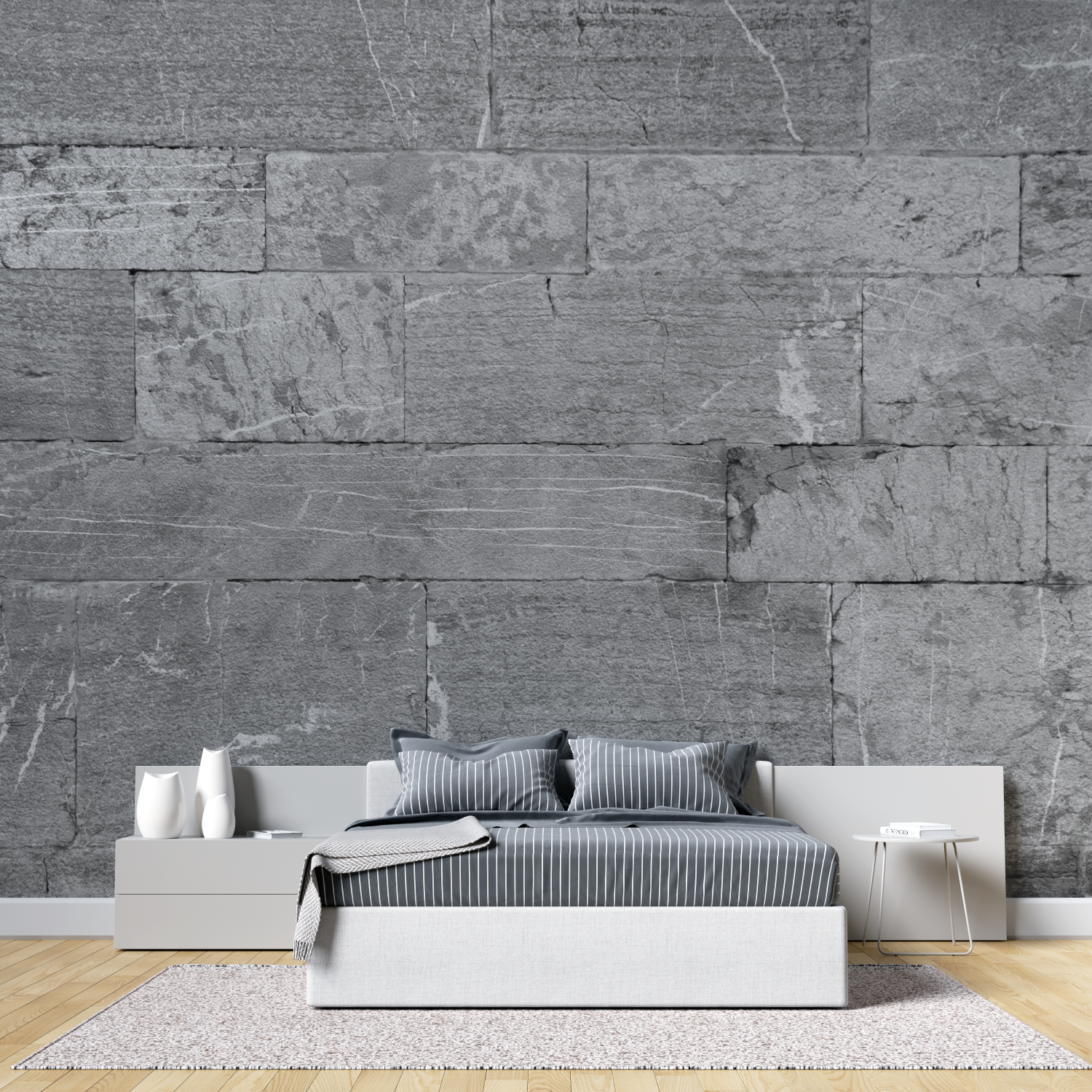 Gray Stone Effect Wallpaper | Murals Wallpaper