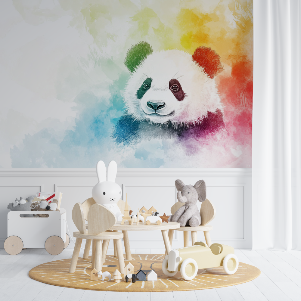 Rainbow Panda Wallpaper | Murals Wallpaper
