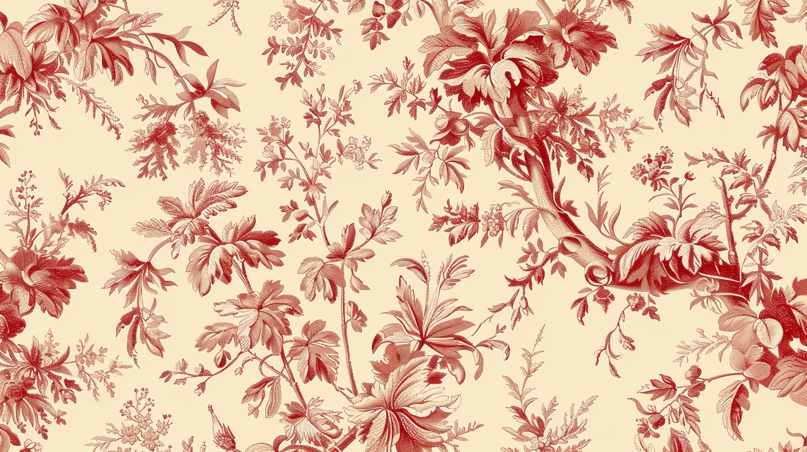 Red Toile Wallpaper | Murals Wallpaper