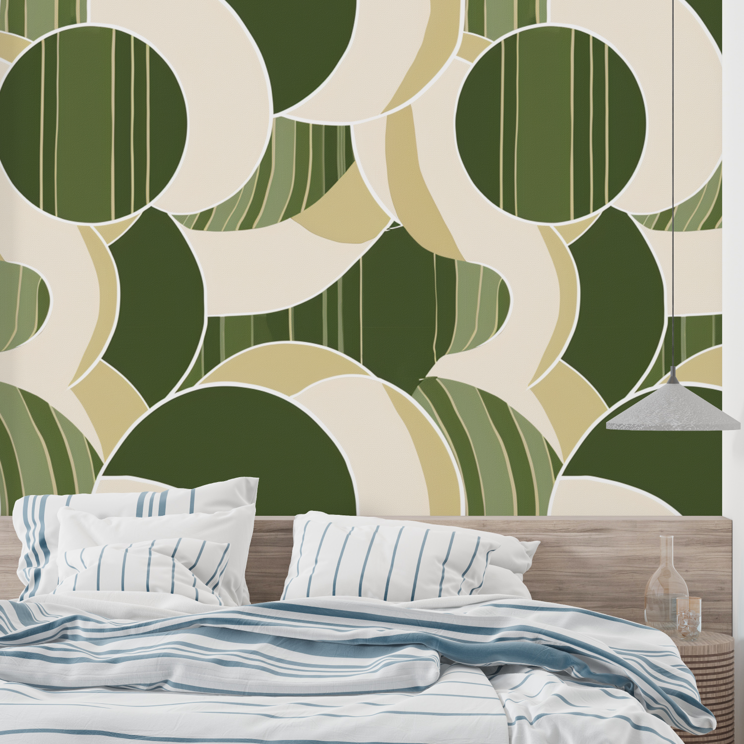 1970s Green Patterned Wallpaper | Murals Wallpaper