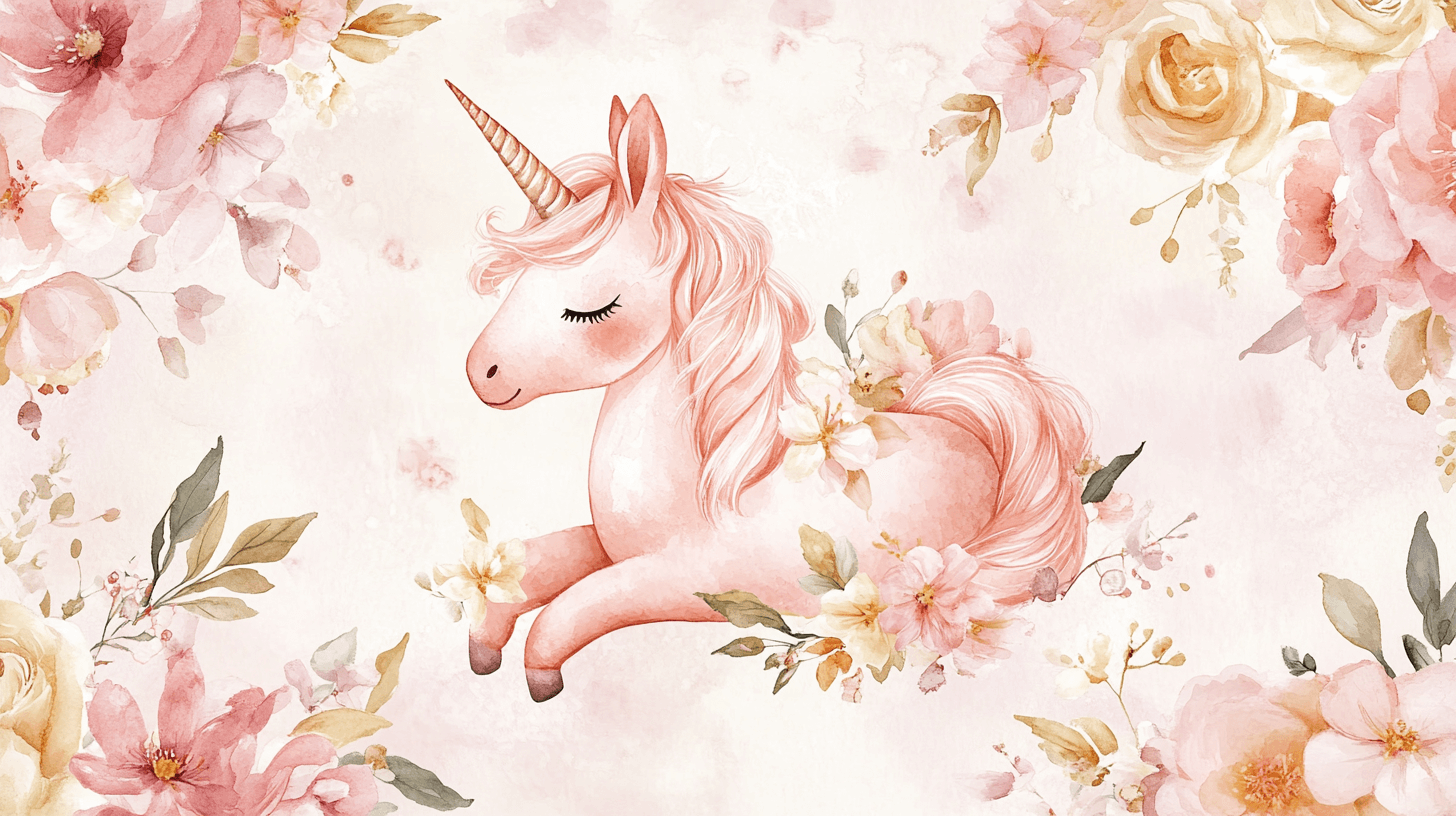 Unicorn Floral Wallpaper | Murals Wallpaper
