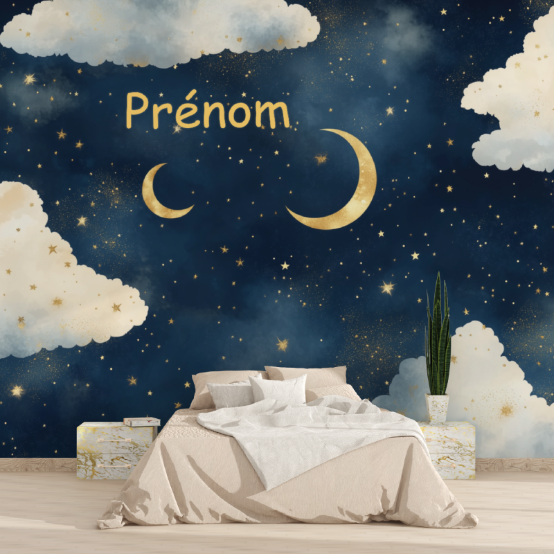 Name Wallpaper Cloudy Starry Sky | Murals Wallpaper