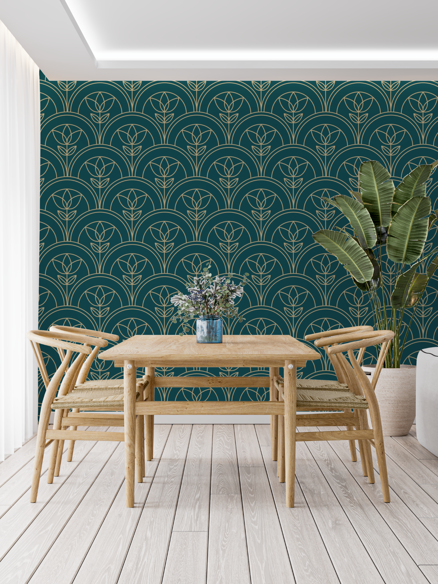 Art Nouveau Green Wallpaper | Murals Wallpaper