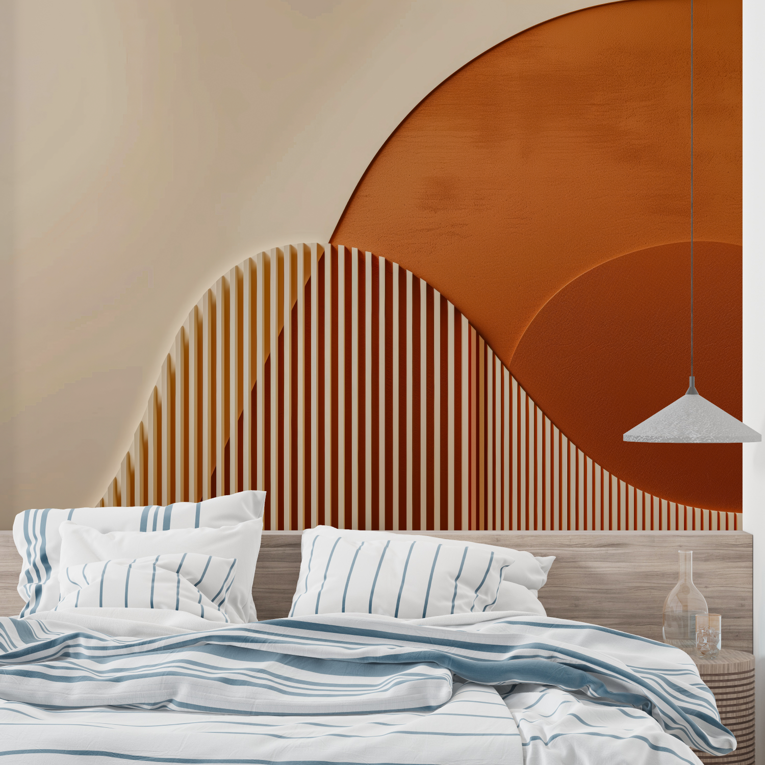 Orange Geometric Wallpaper | Murals Wallpaper