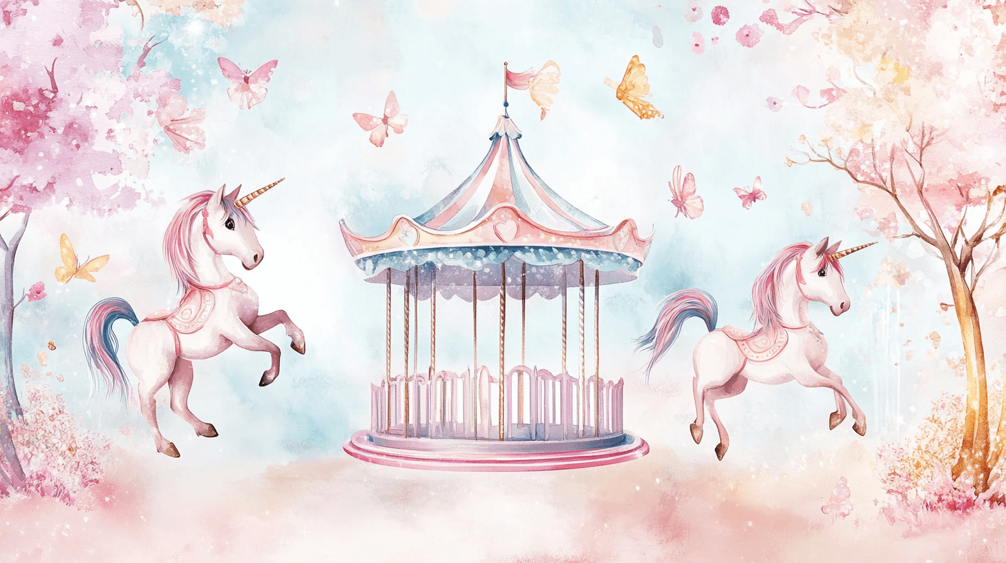 Unicorn Wallpaper 4 Walls Carousel Party | Murals Wallpaper