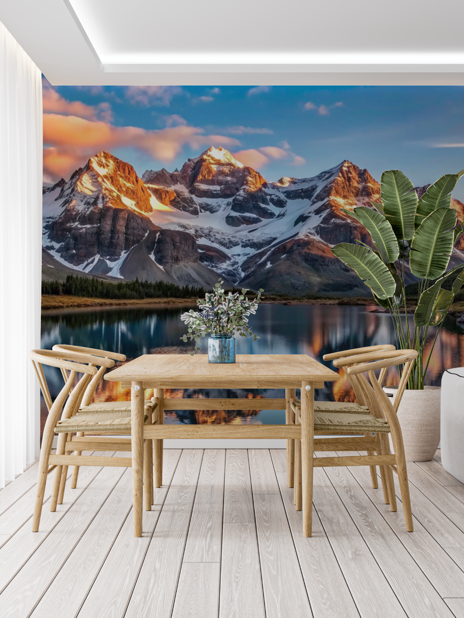 Papier Peint Panoramique Montagne Golden Hour – Tapisserie