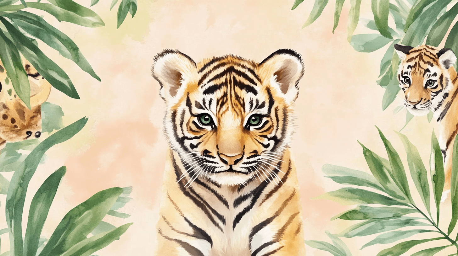 Tiger and Jungle Animals Wallpaper | Murals Wallpaper
