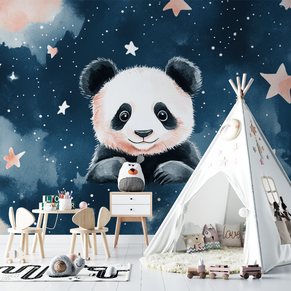 Panda and Starry Sky Wallpaper | Murals Wallpaper