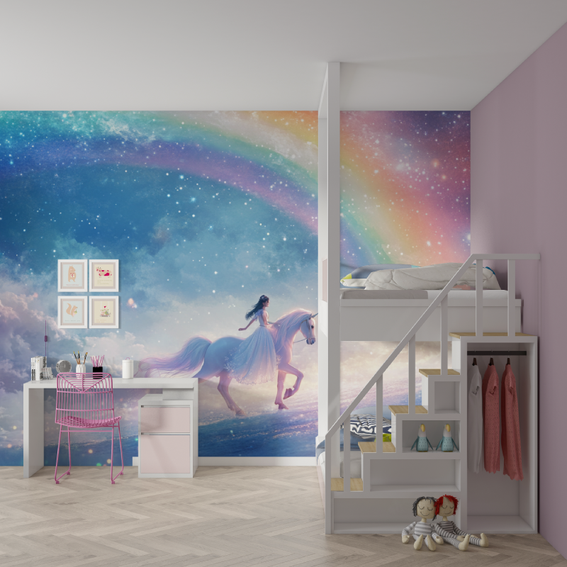 Unicorn Riding Wallpaper | Murals Wallpaper