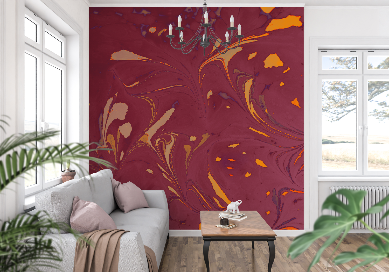 Abstract Bordeaux Wallpaper | Murals Wallpaper