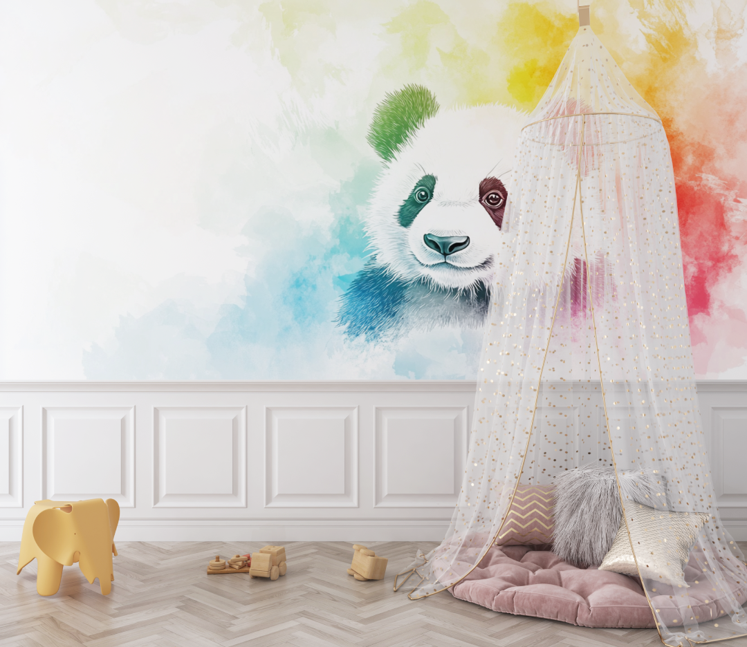 Regenbogen Panda Tapete | Wandbilder Tapete
