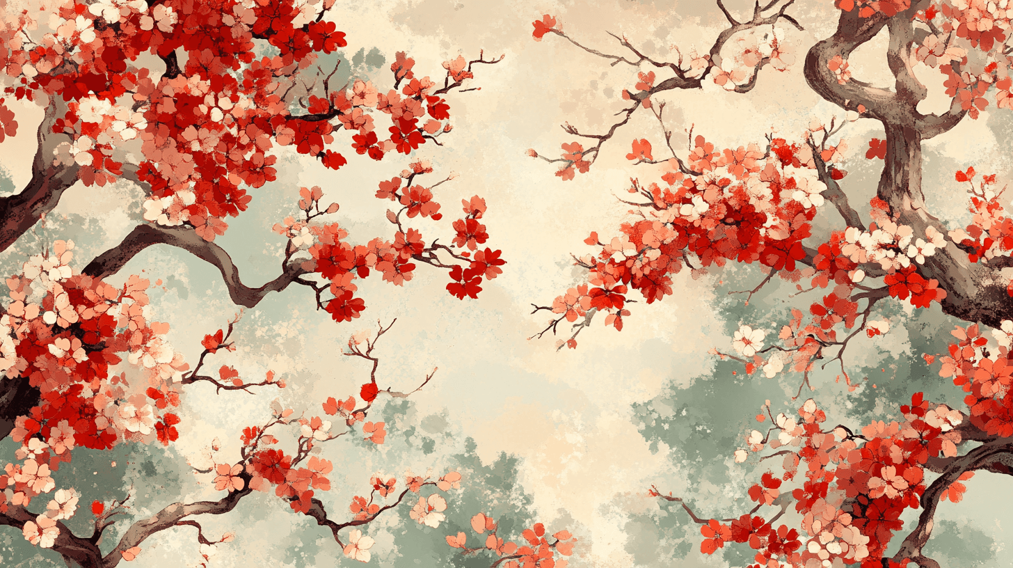 Japanese Tree Solid Wallpaper | Murals Wallpaper