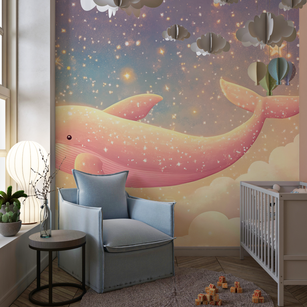 Classic Princess Whale Fantasy Wallpaper | Murals Wallpaper