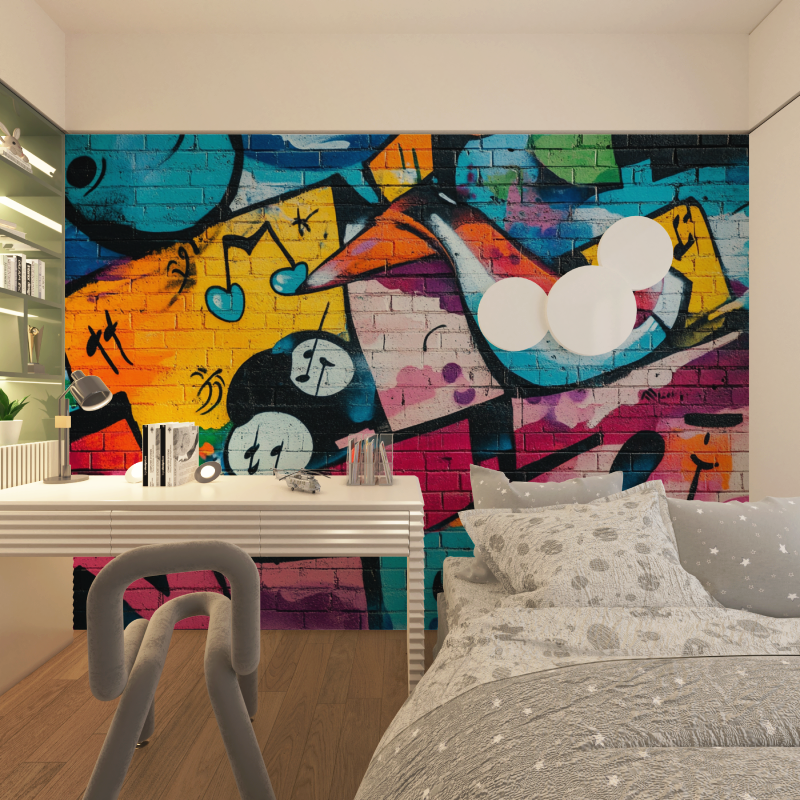 Brick and Music Tag Wallpaper | Murals Wallpaper