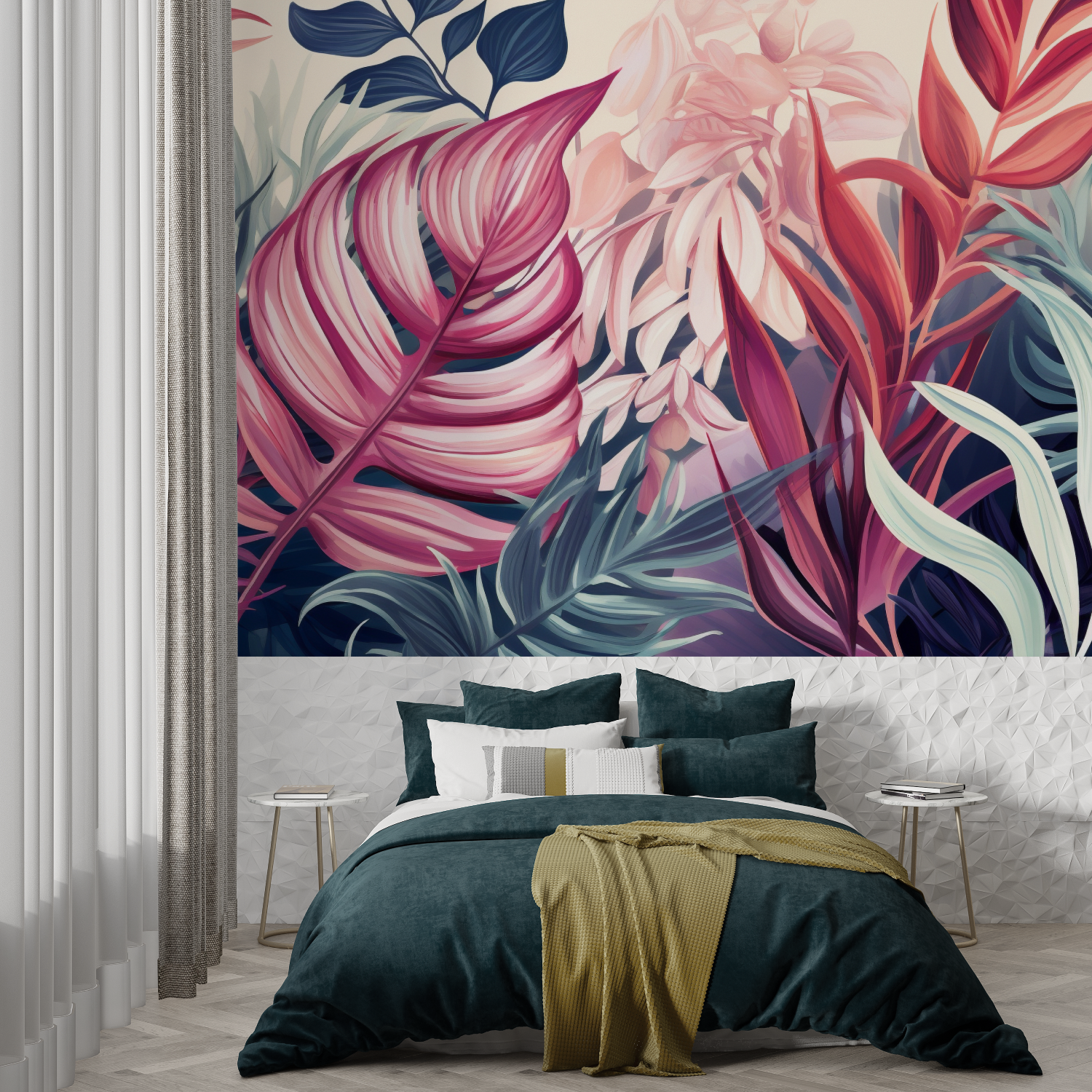 Grün und Rosa Tapete | Wandbilder Tapete