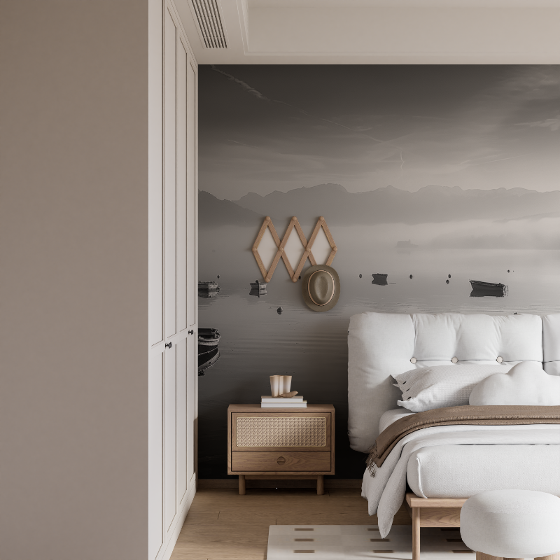 Black and White Wallpaper Lake Annecy | Murals Wallpaper