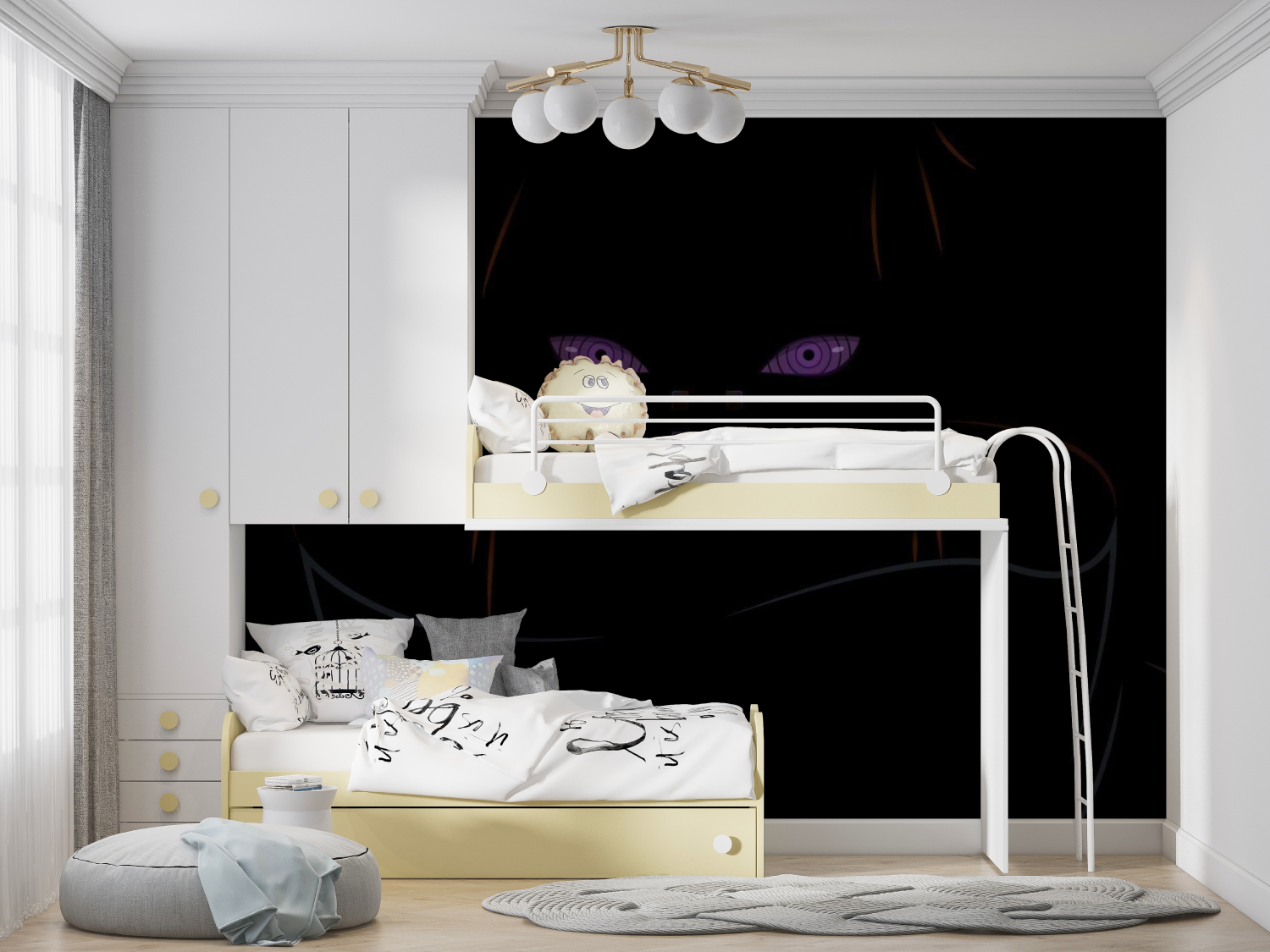 Naruto Neon Black Wallpaper | Murals Wallpaper