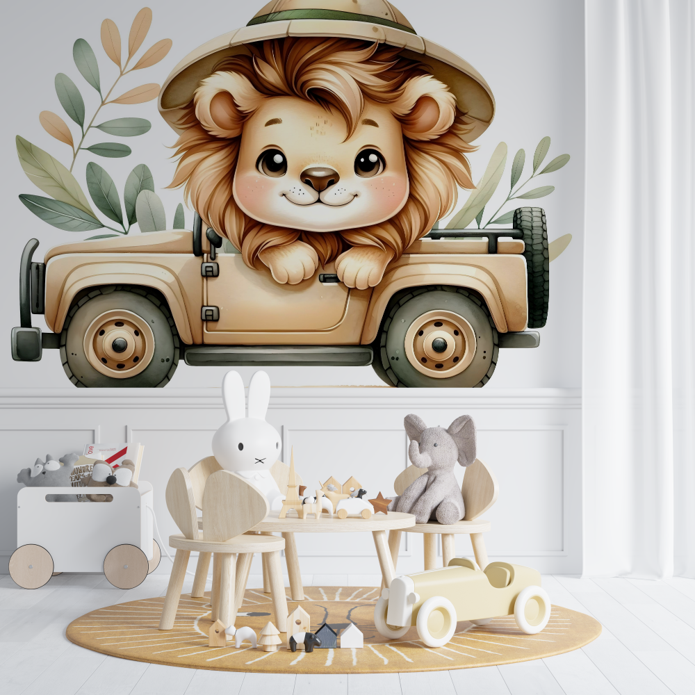 Safari Lion Wallpaper for Kids | Murals Wallpaper