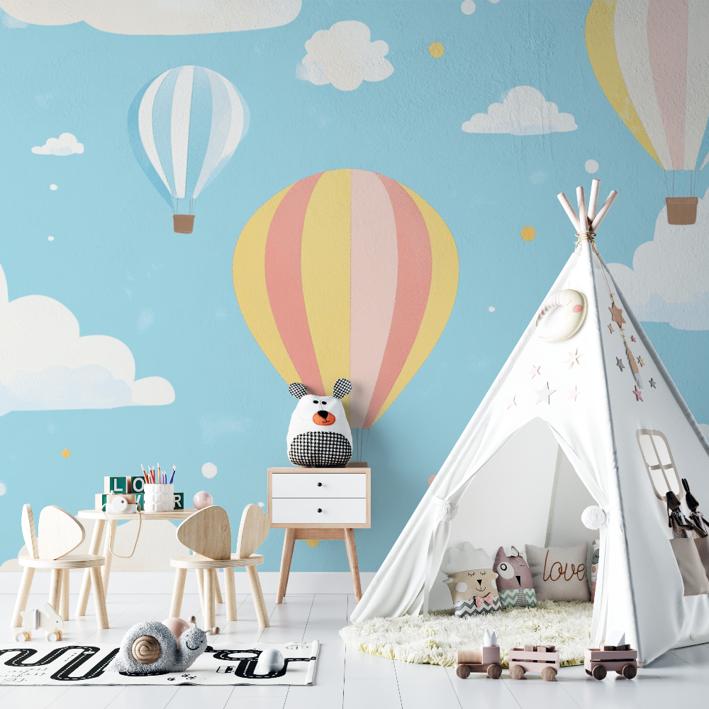 Hot Air Balloon and Starry Sky Wallpaper | Murals Wallpaper