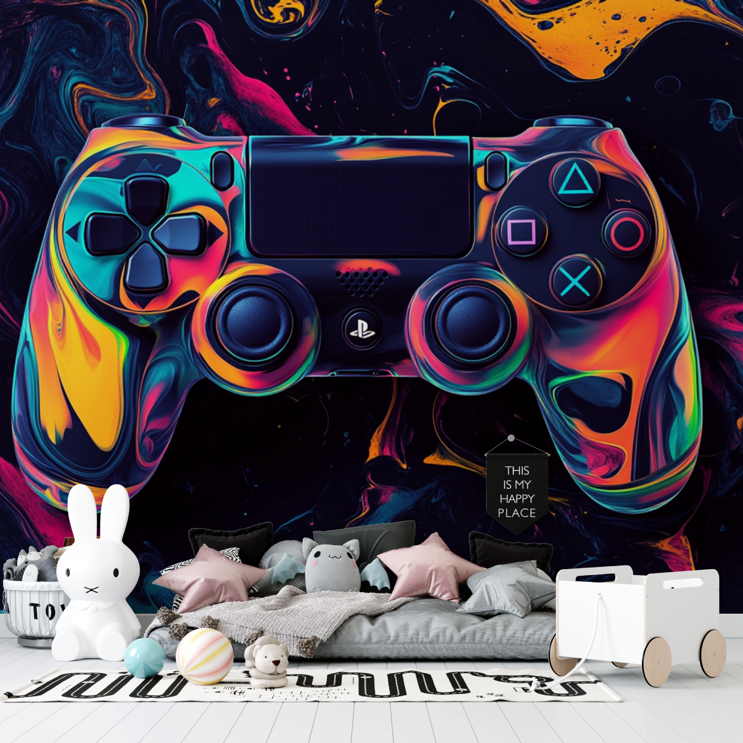 Hintergrundbild mit tropfendem Gamecontroller | Wandbilder