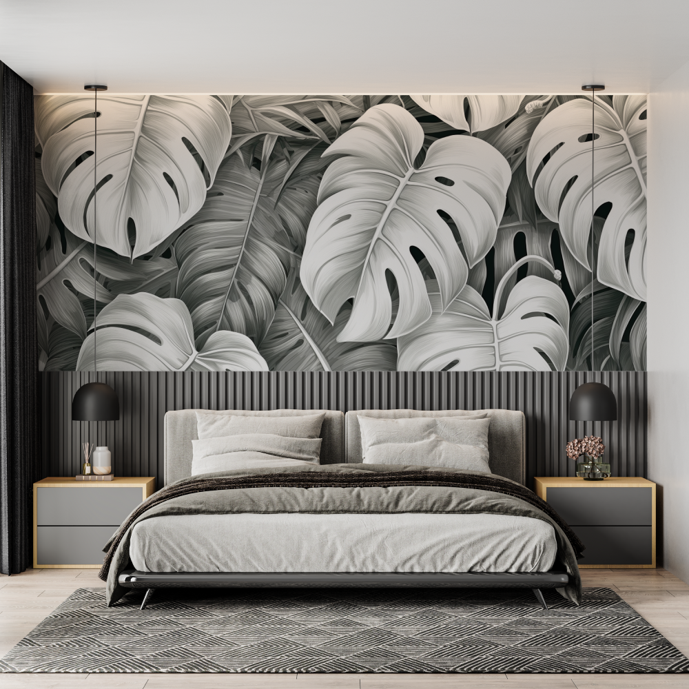 Graue Tapete fürs Schlafzimmer | Fototapete