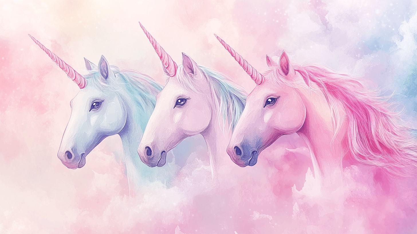 Fairy Trio Unicorn Wallpaper | Murals Wallpaper