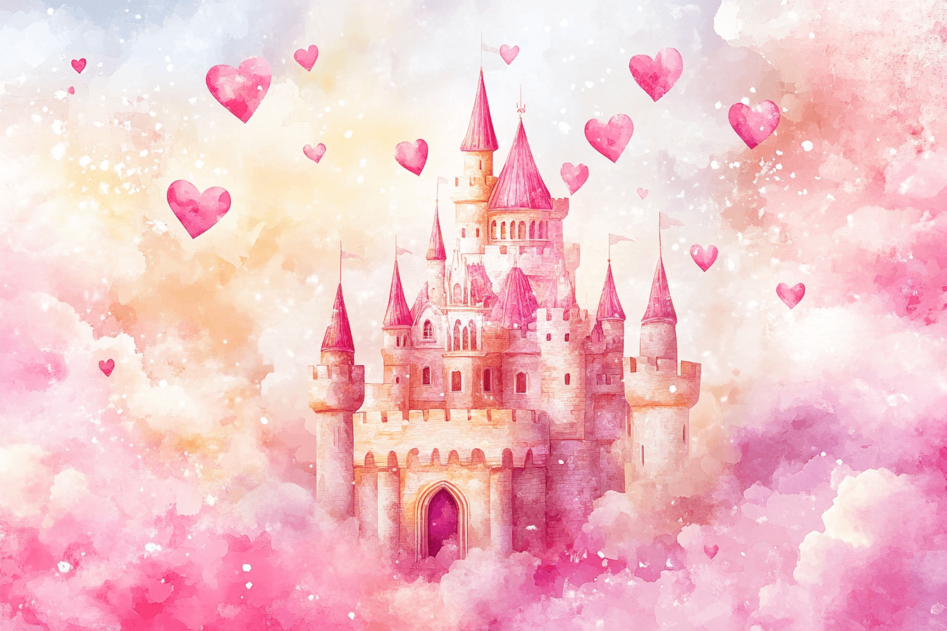 Princess Castle Pink Baby Wallpaper | Murals Wallpaper