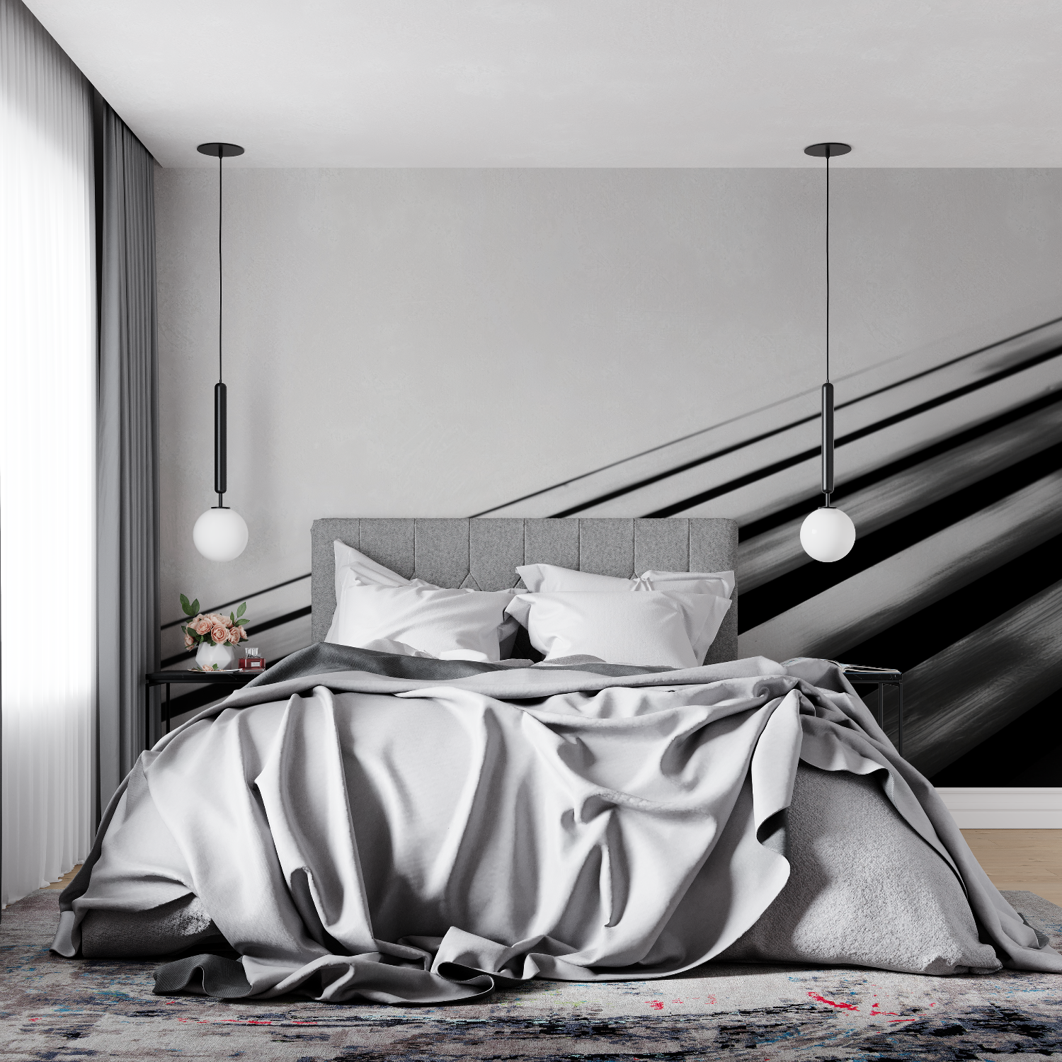 Graphic Black Wallpaper | Murals Wallpaper