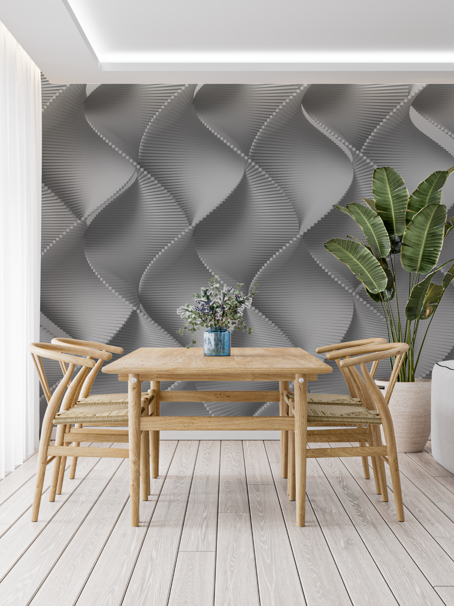 3D-Grau-Tapete | Wandbildtapete