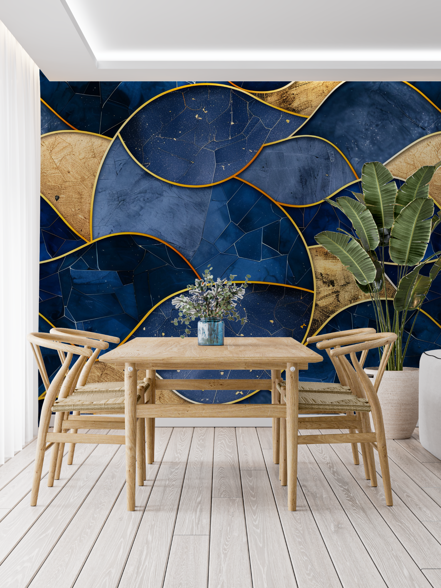 Blue and Gold Wallpaper | Murals Wallpaper