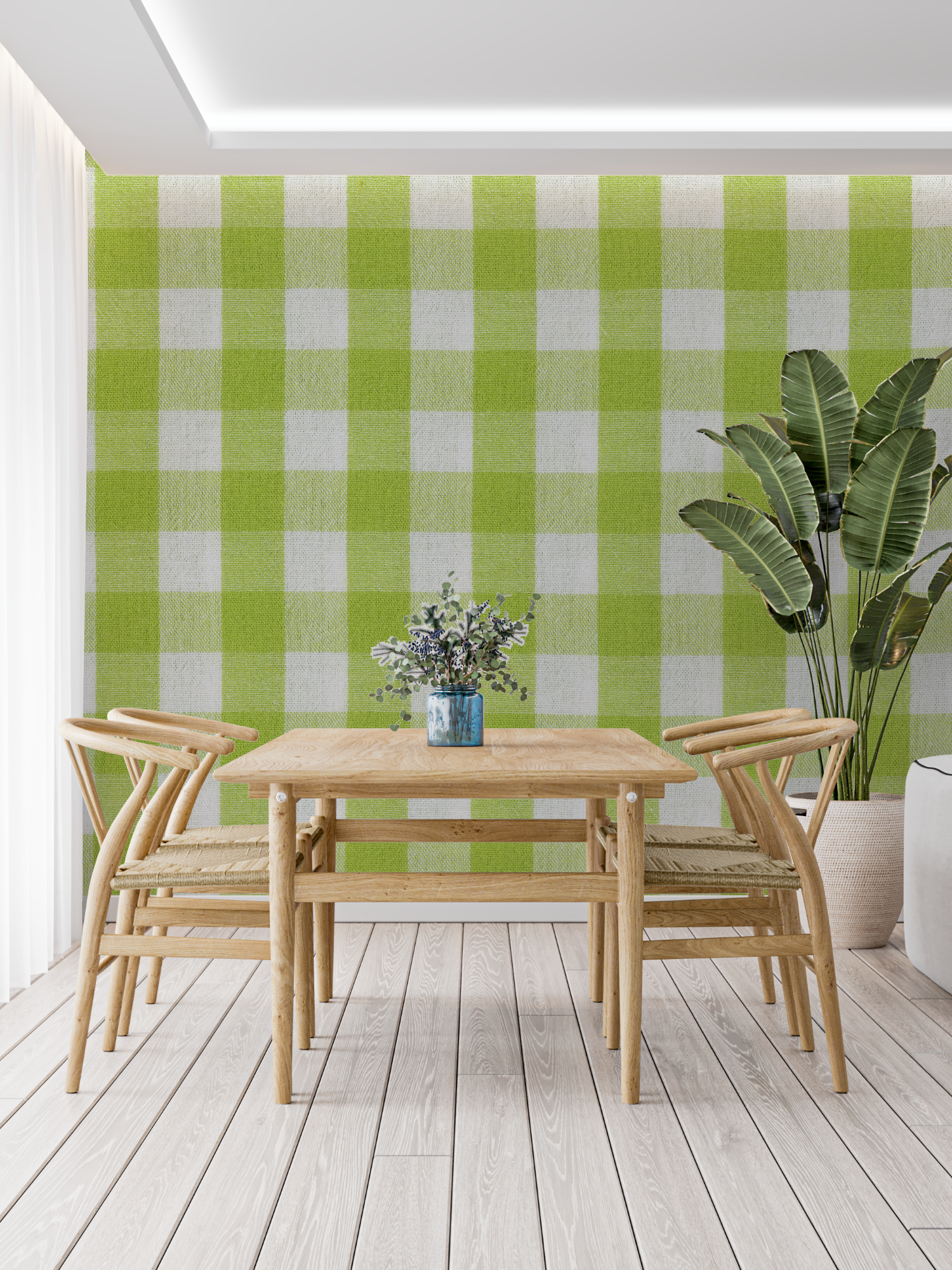 Green Checkered Wallpaper | Murals Wallpaper