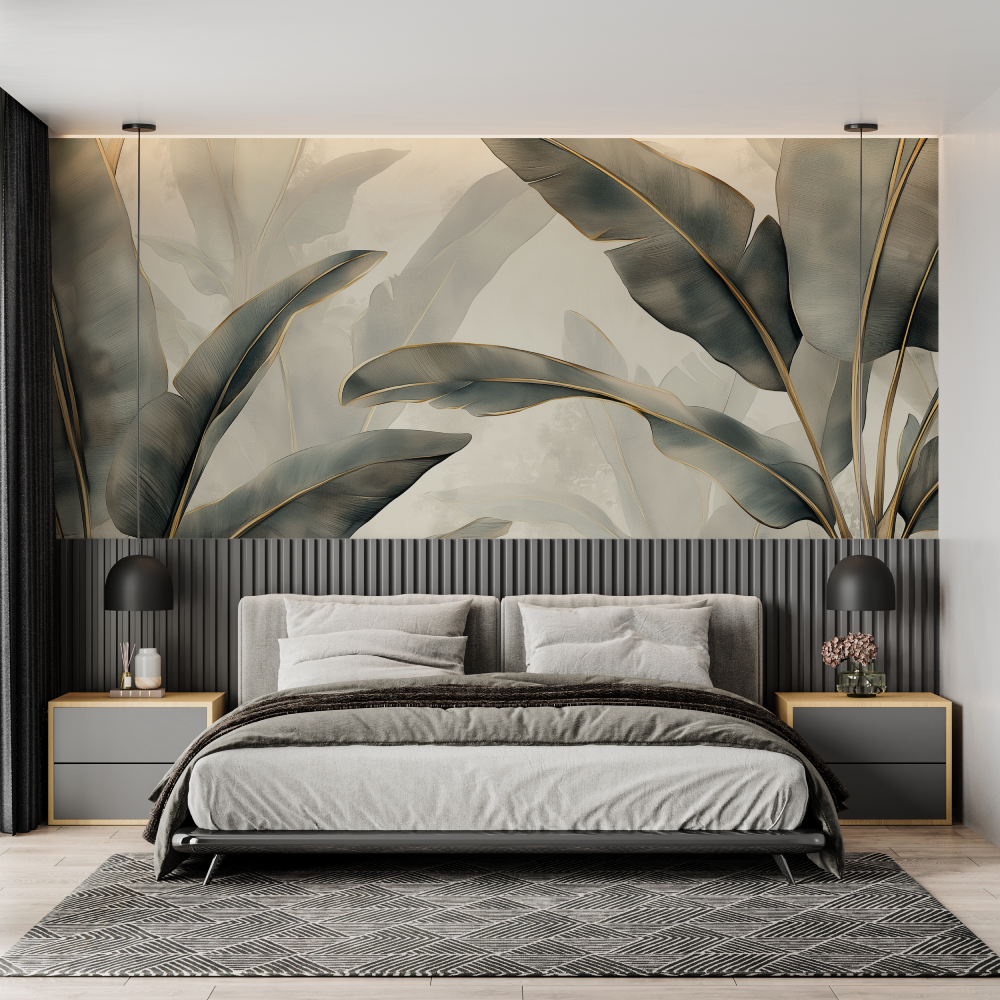 Trending banana leaf mural wallpaper chambre adulte tendance
