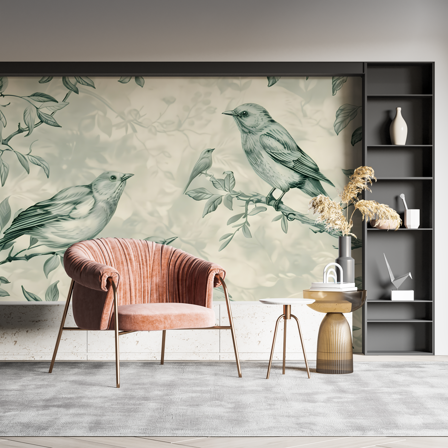 Birds Green Wallpaper | Murals Wallpaper
