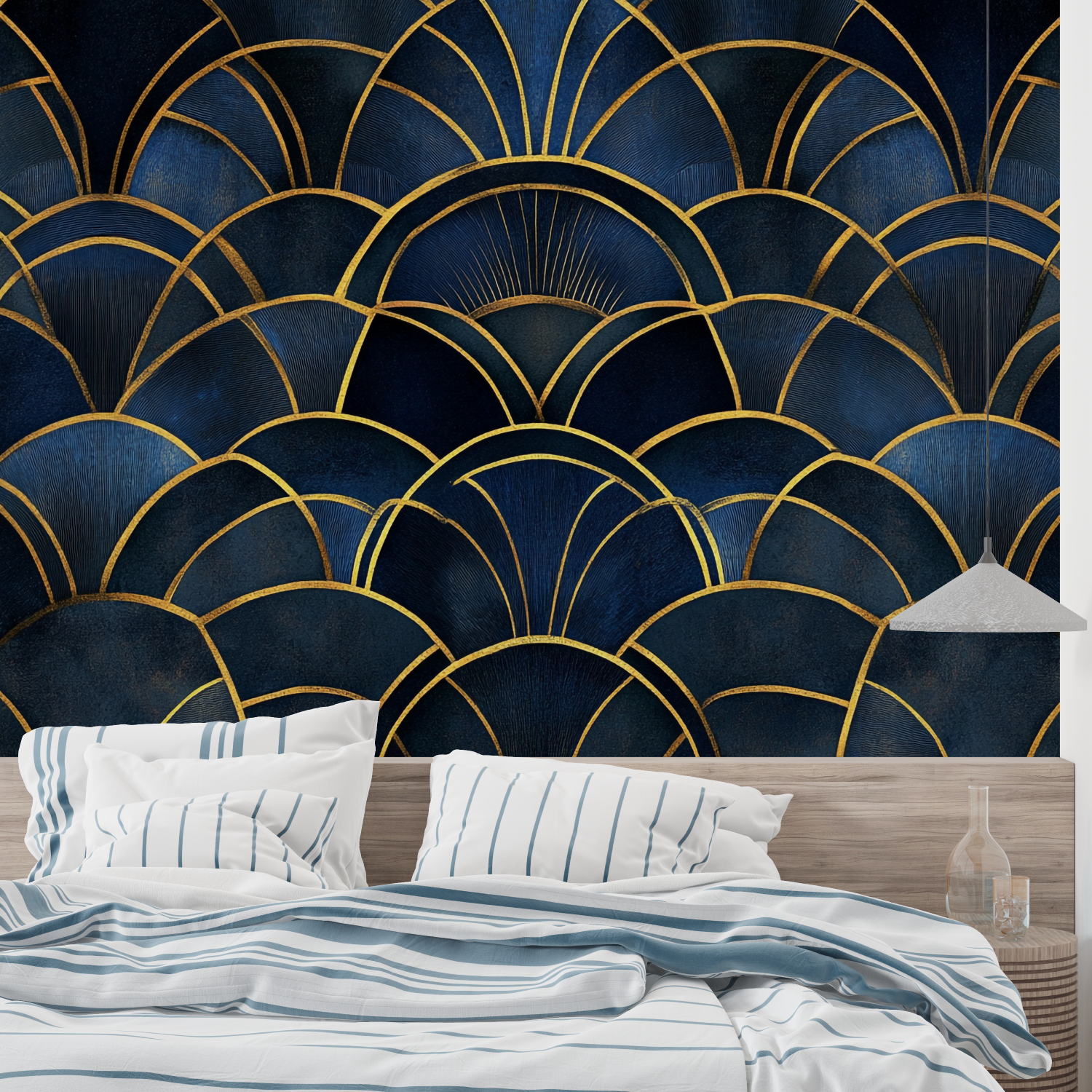 Art Deco Blue Gold Wallpaper | Murals Wallpaper