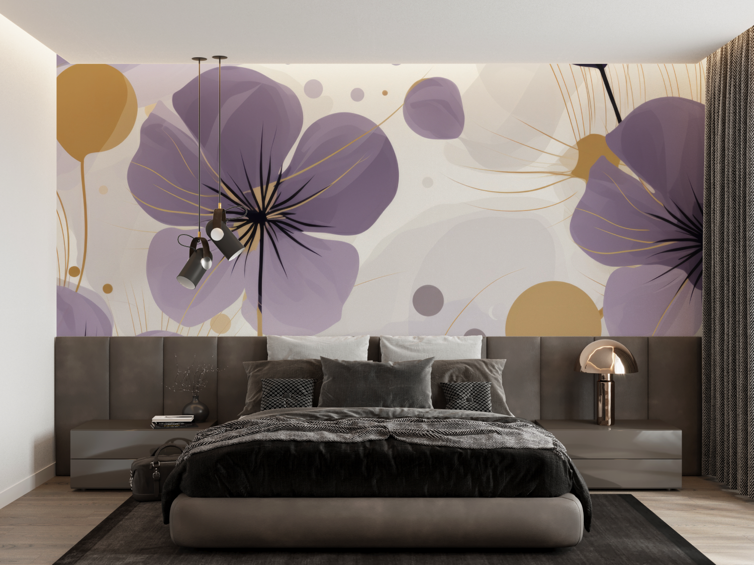 Purple and Gray Wallpaper | Murals Wallpaper