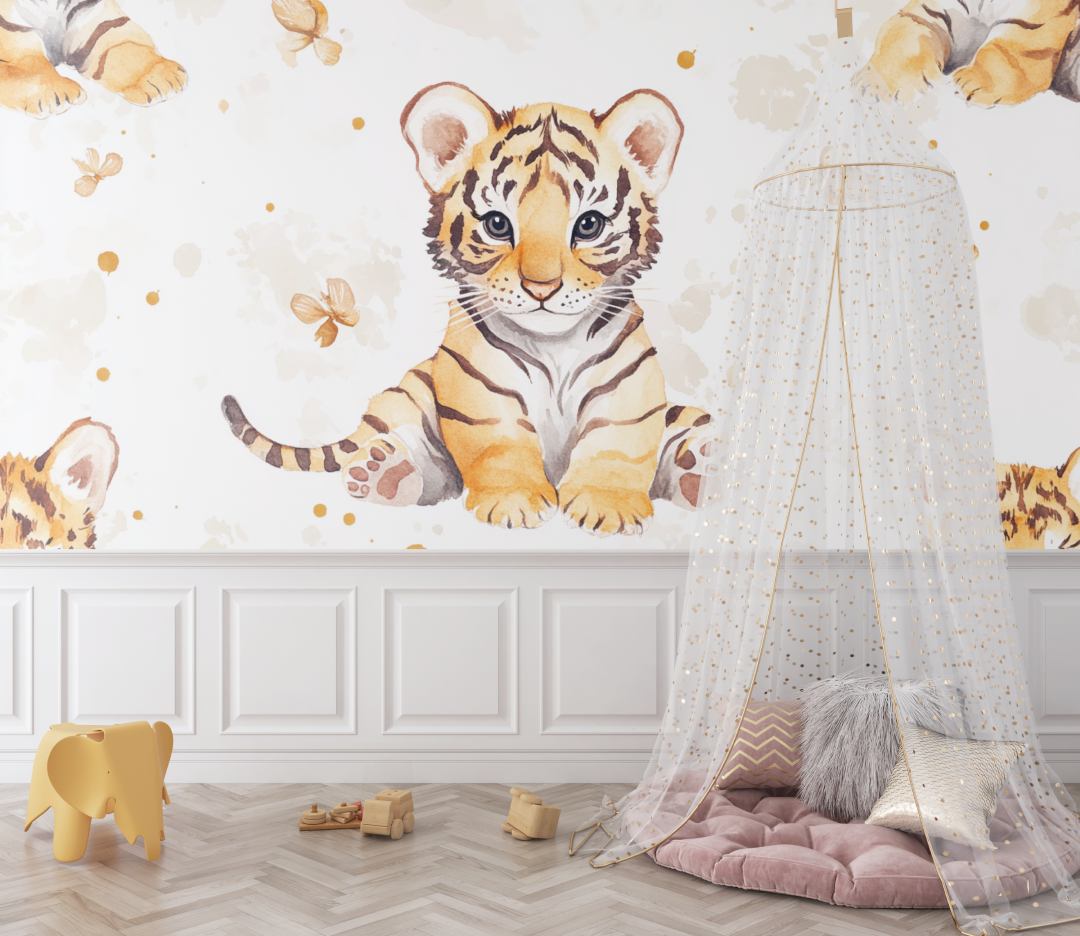 Niedliche Tiger-Tapete | Wandbildtapete