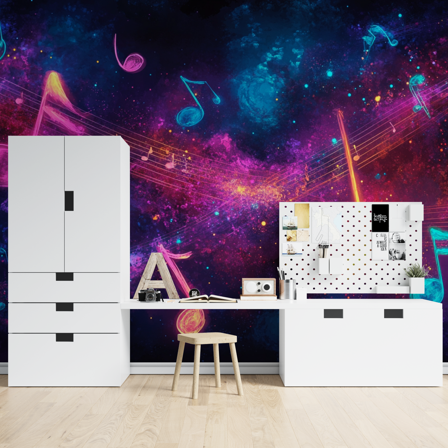 Tapete mit Teenagermusik-Motiv | Wandtapete