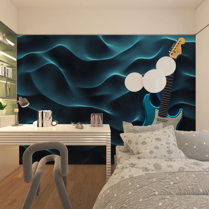 Blue Electric Guitar Wallpaper | Murals Wallpaper