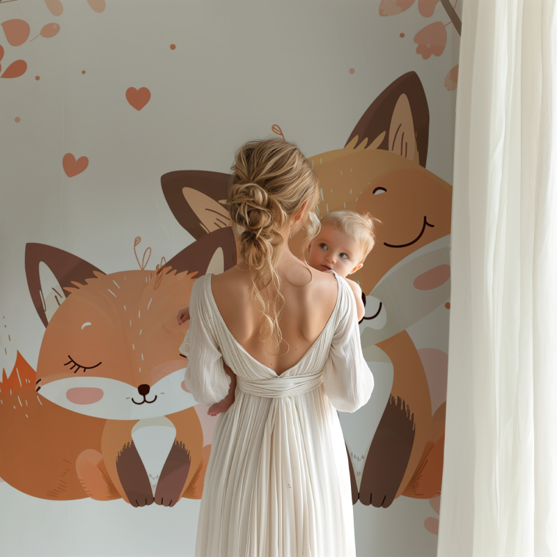 Fox Couple Wallpaper | Murals Wallpaper