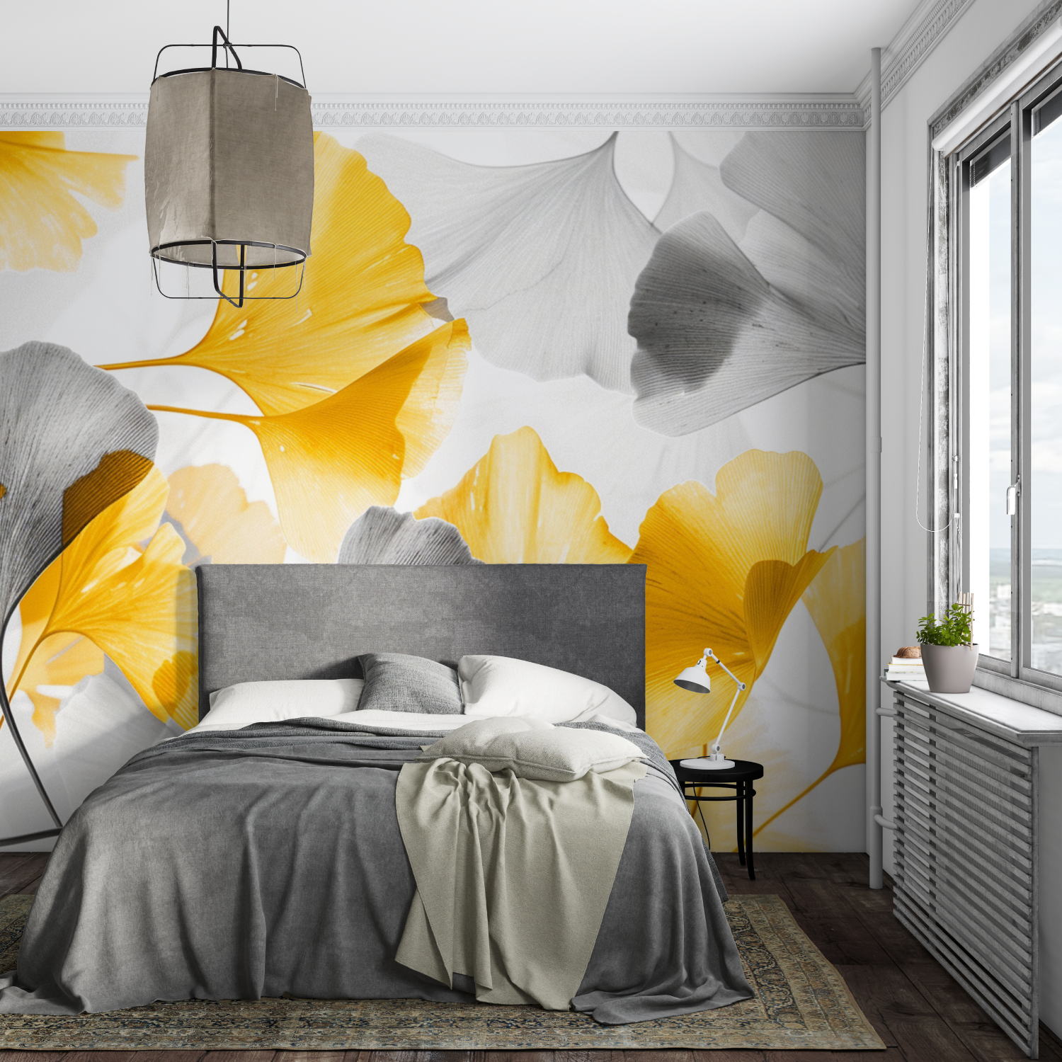 Gray and Yellow Wallpaper | Murals Wallpaper