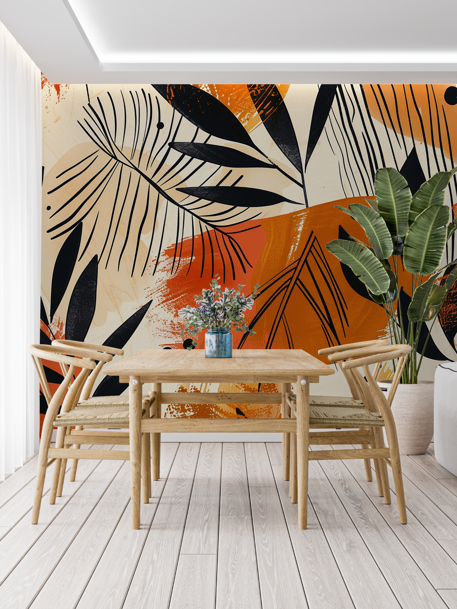 Retro-Orange Tapete | Wandtapete