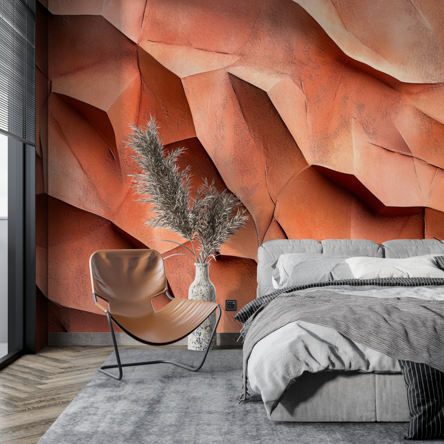 Papel de parede de Terracotta Textured Plaster | Murals Papel de parede