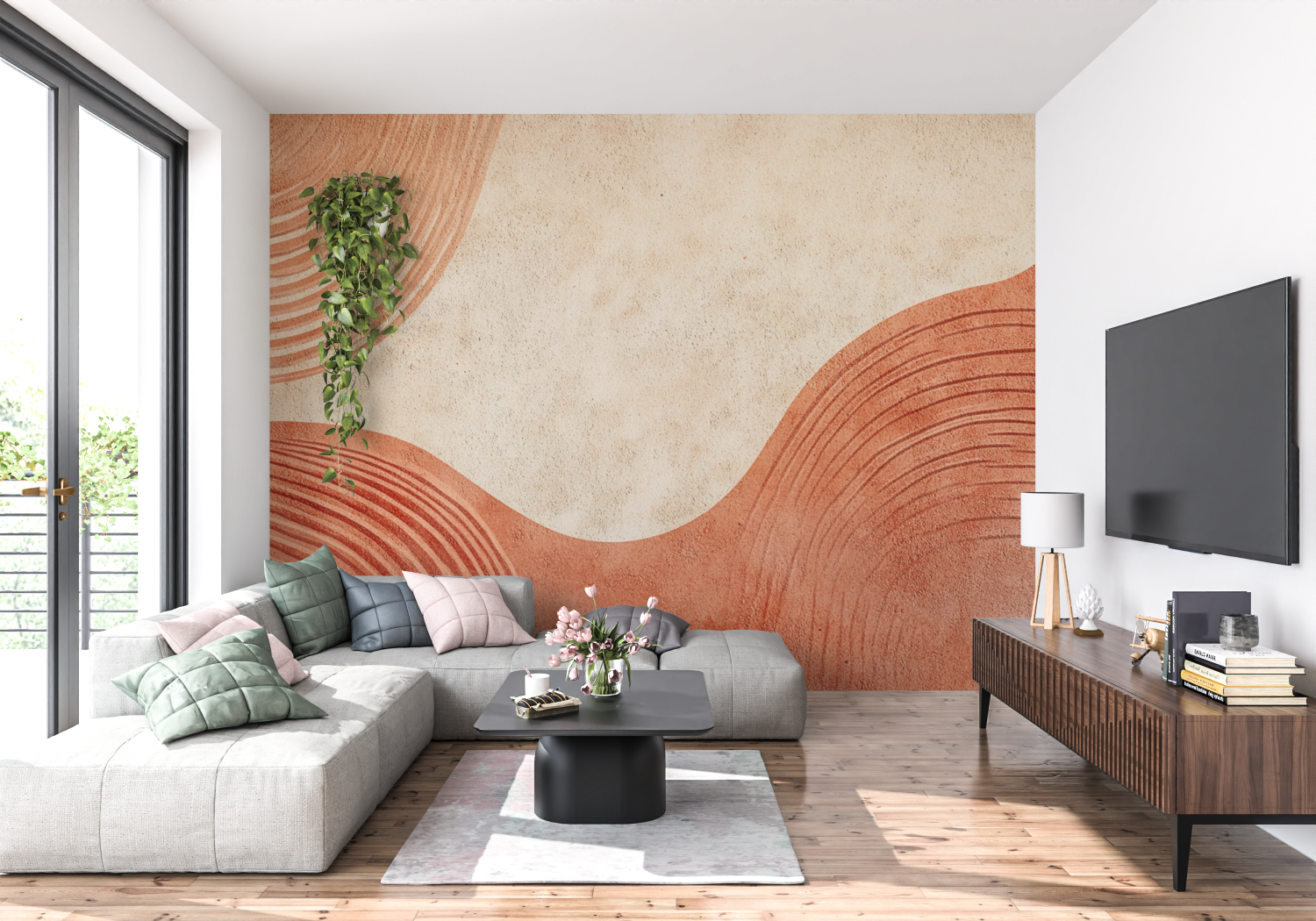 Terracotta Japanese Inspiration Wallpaper | Murals Wallpaper