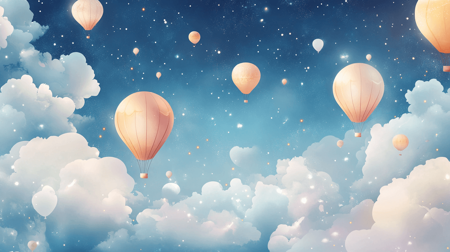 Balloon Wallpaper with Peaceful Night Sky | Murals Wallpaper