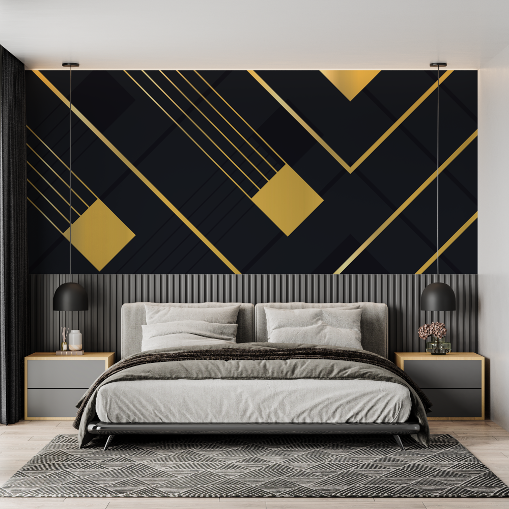Black and Yellow Graphic Wallpaper | Murals Wallpaper