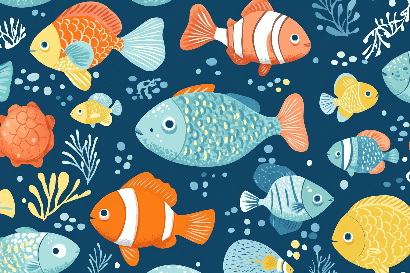 Joyful Marine Pattern Wallpaper | Murals Wallpaper