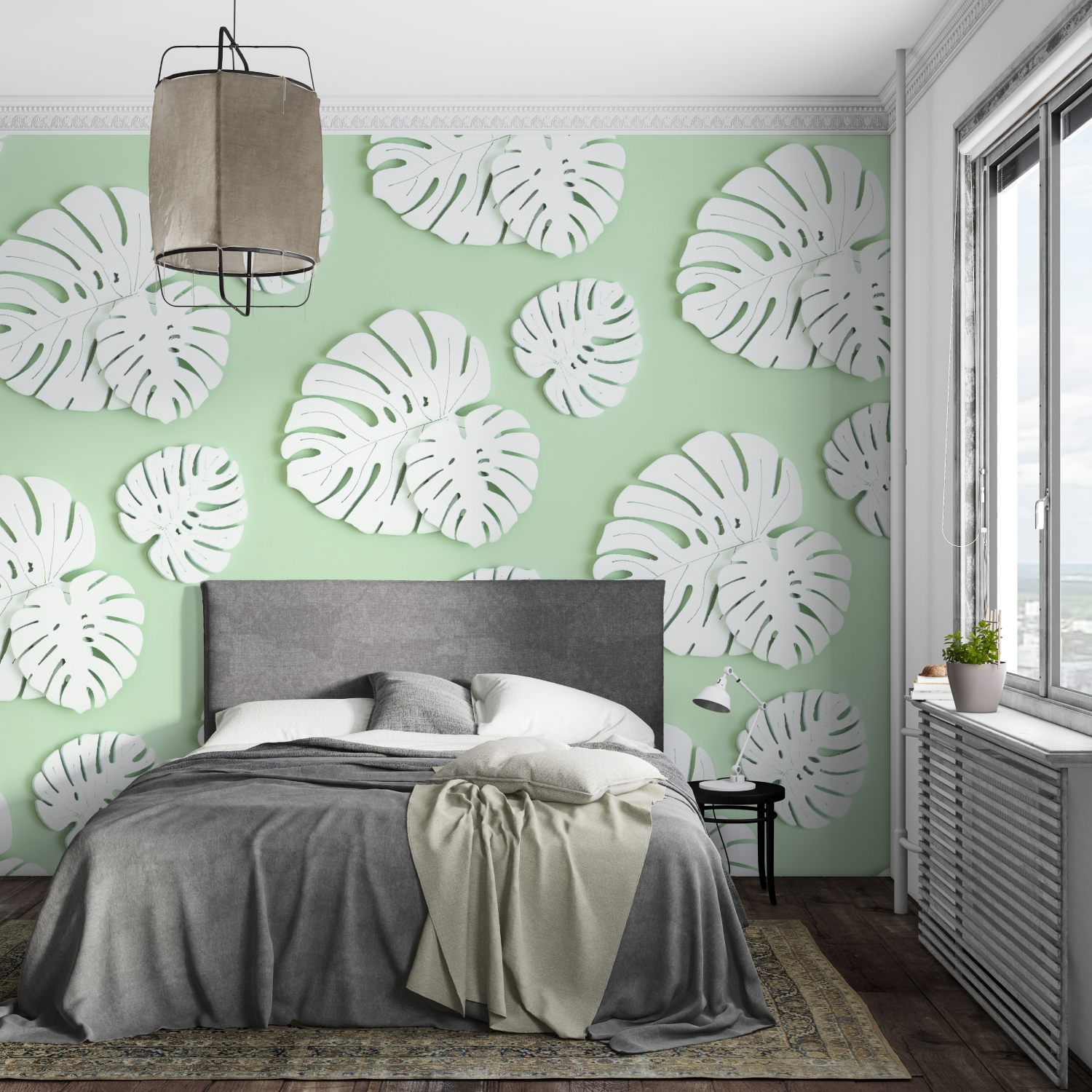 White and Green Wallpaper | Murals Wallpaper