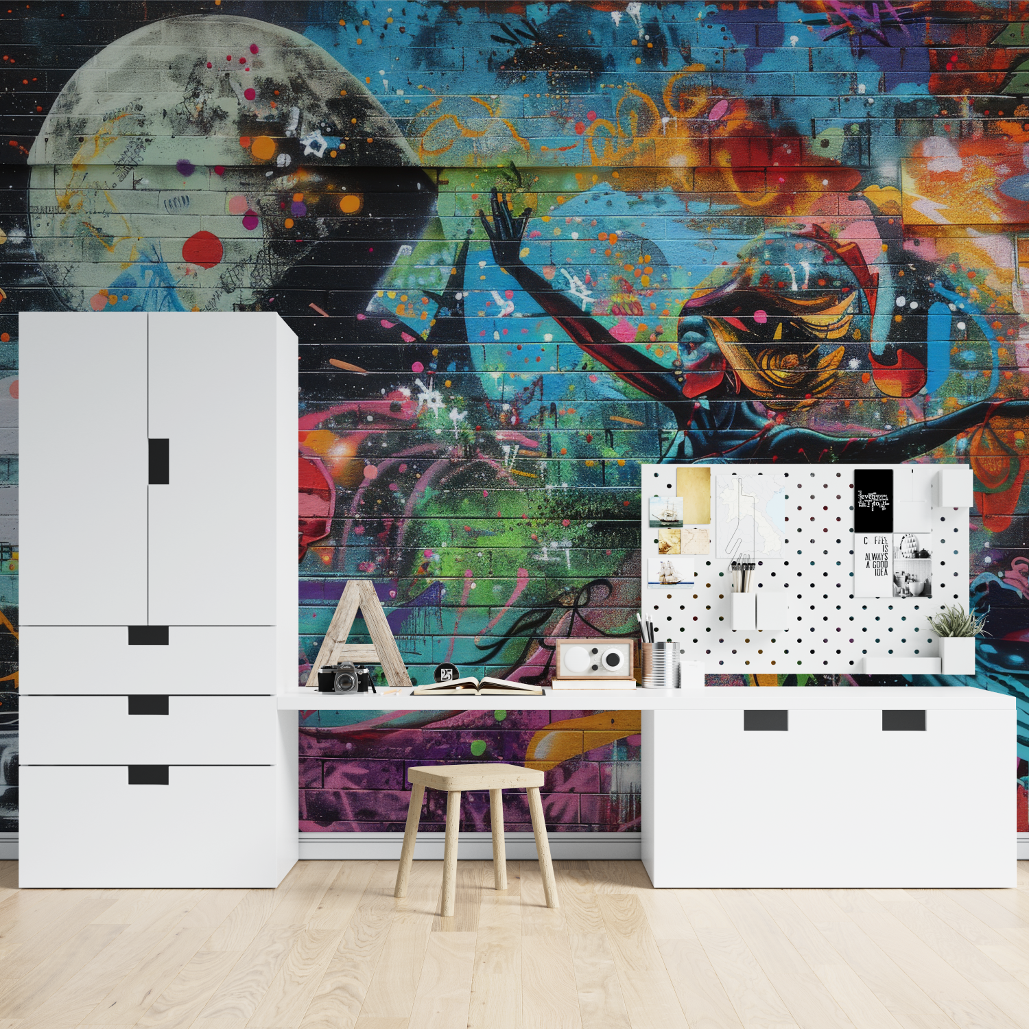 Graffiti Brick Wall Teen Wallpaper | Murals Wallpaper