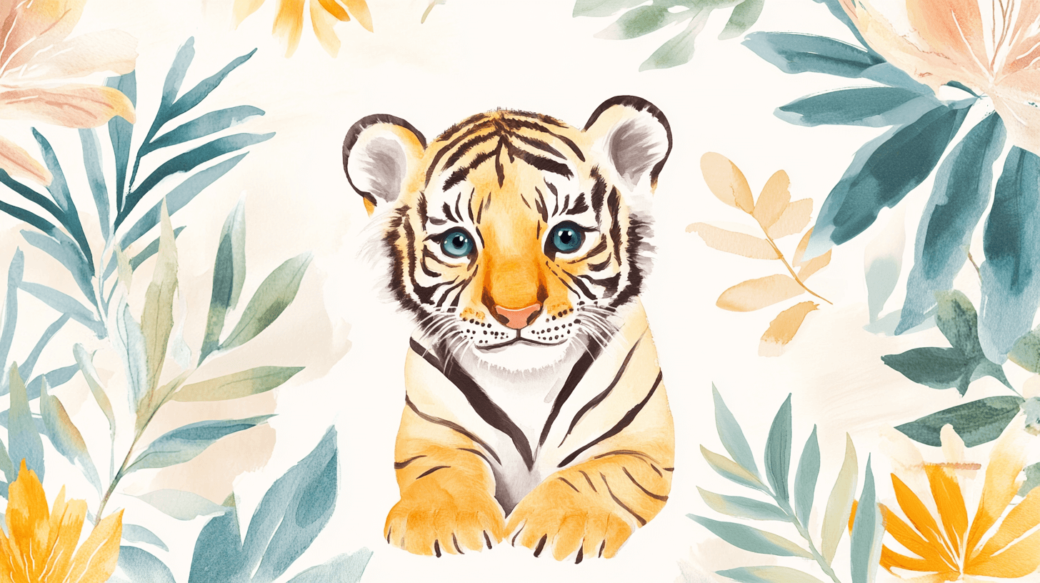 Tiger and Ethnic Patterns Wallpaper | Murals Wallpaper