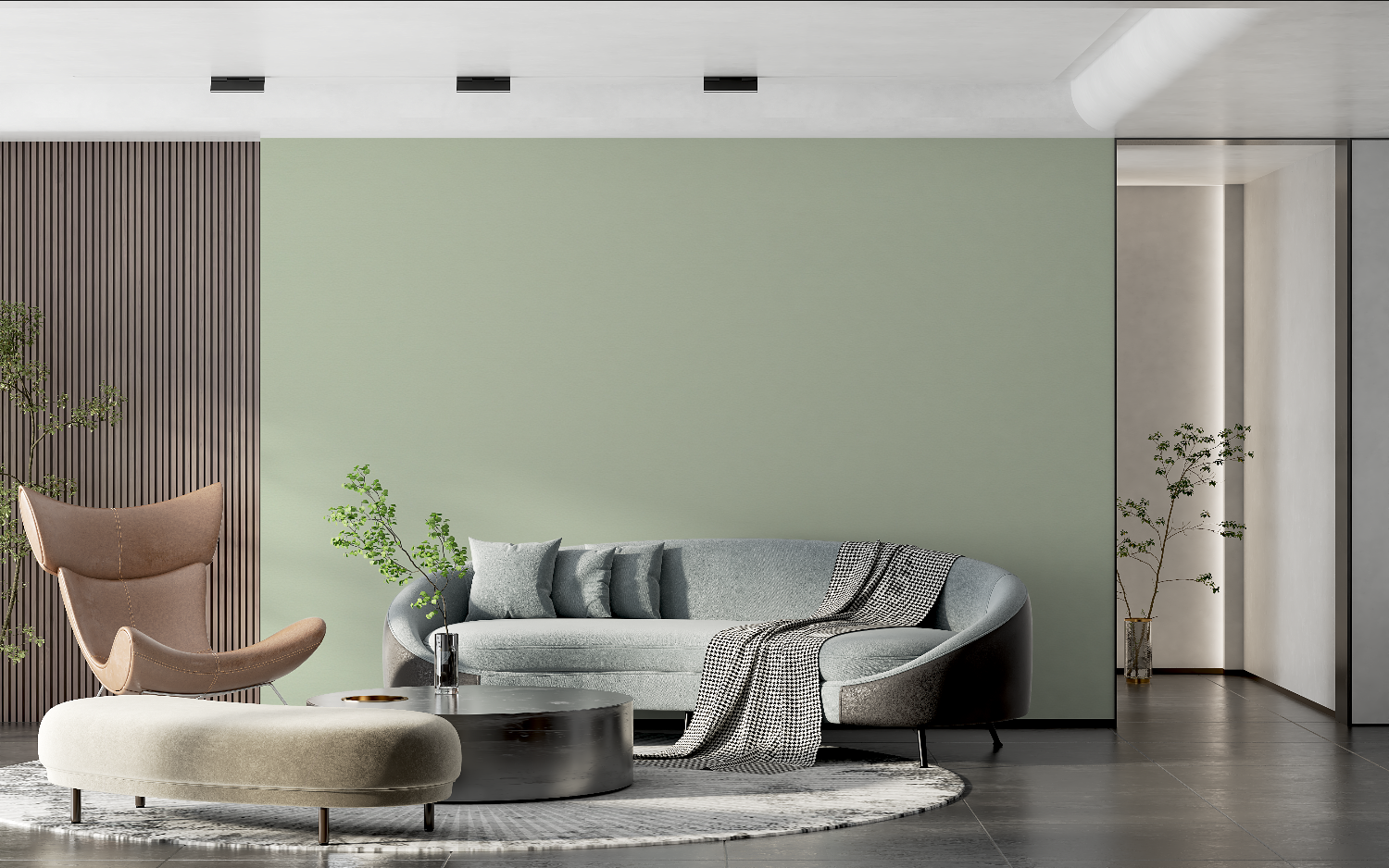Almond Green Wallpaper for Bedroom | Murals Wallpaper